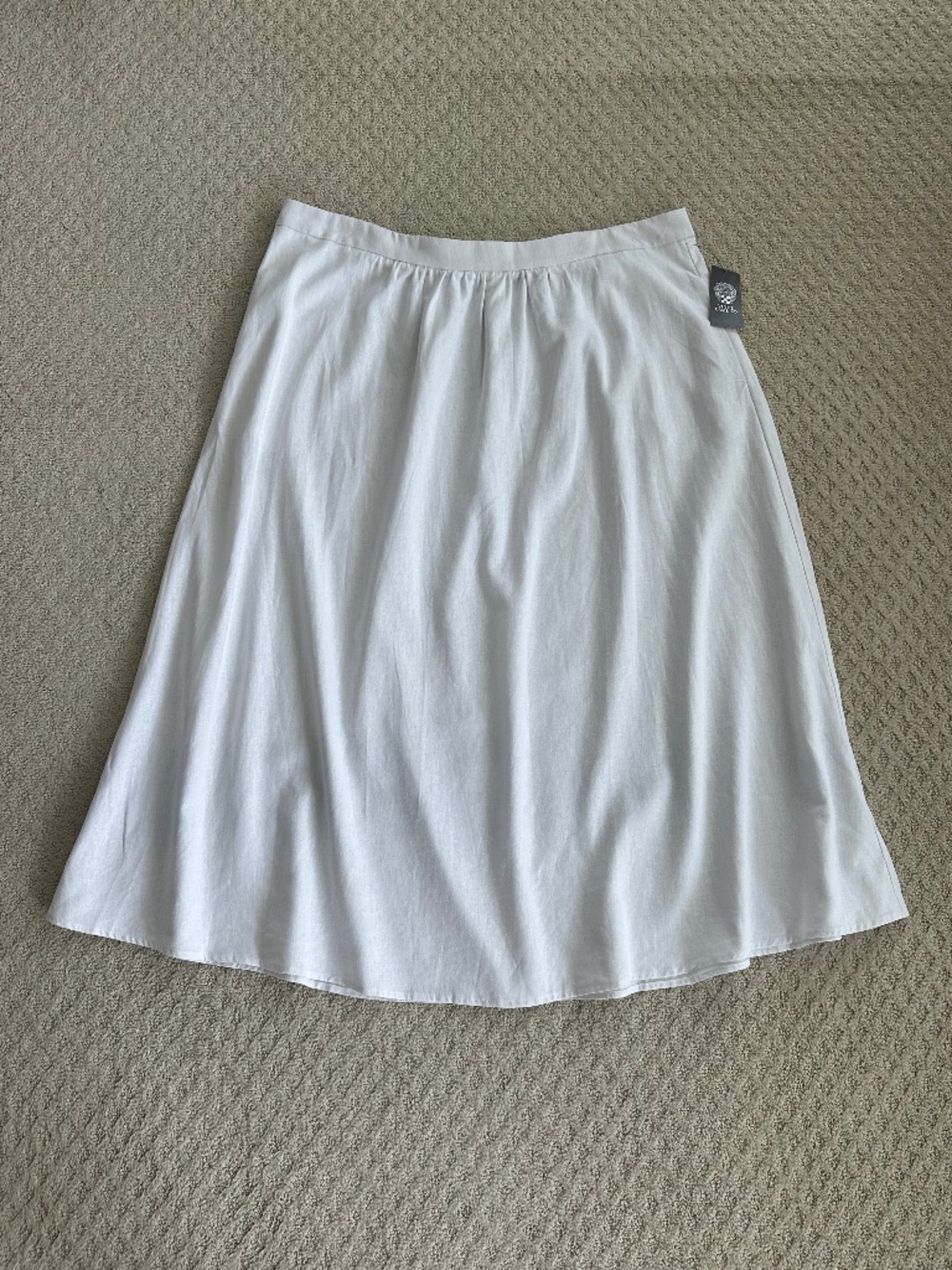 Vince Camuto Linen Blend A-Line Maxi Skirt White 20W Summer Resortwear Casual